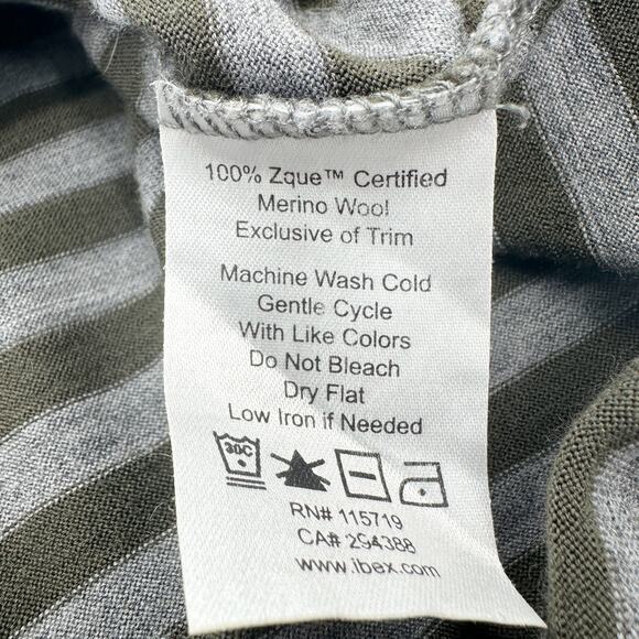 Ibex Diana Cowl Neck Long Sleeve Top 100% Merino Wool in Green Gray Size M (FLAW - Picture 8 of 10